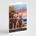Yellow Labrador Retriever Two Hearts Greeting Cards Pack of 8 Blank Cards with Envelopes Whimsical A7 Size 5x7