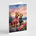 Lakeland Terrier Two Hearts Greeting Cards Pack of 8 Blank Cards with Envelopes Whimsical A7 Size 5x7