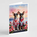 Rat Terrier Two Hearts Greeting Cards Pack of 8 Blank Cards with Envelopes Whimsical A7 Size 5x7