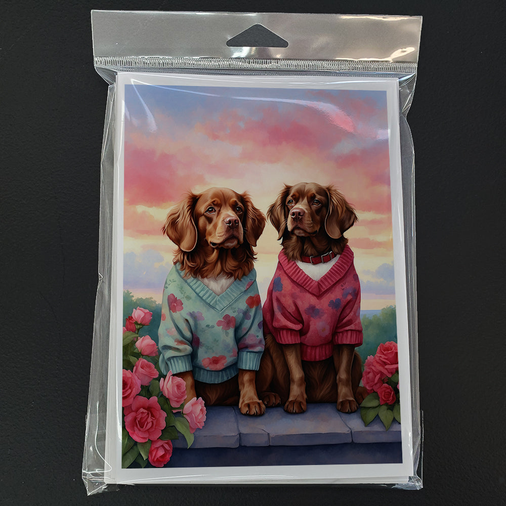 Sussex Spaniel Two Hearts Greeting Cards Pack of 8 Blank Cards with Envelopes Whimsical A7 Size 5x7