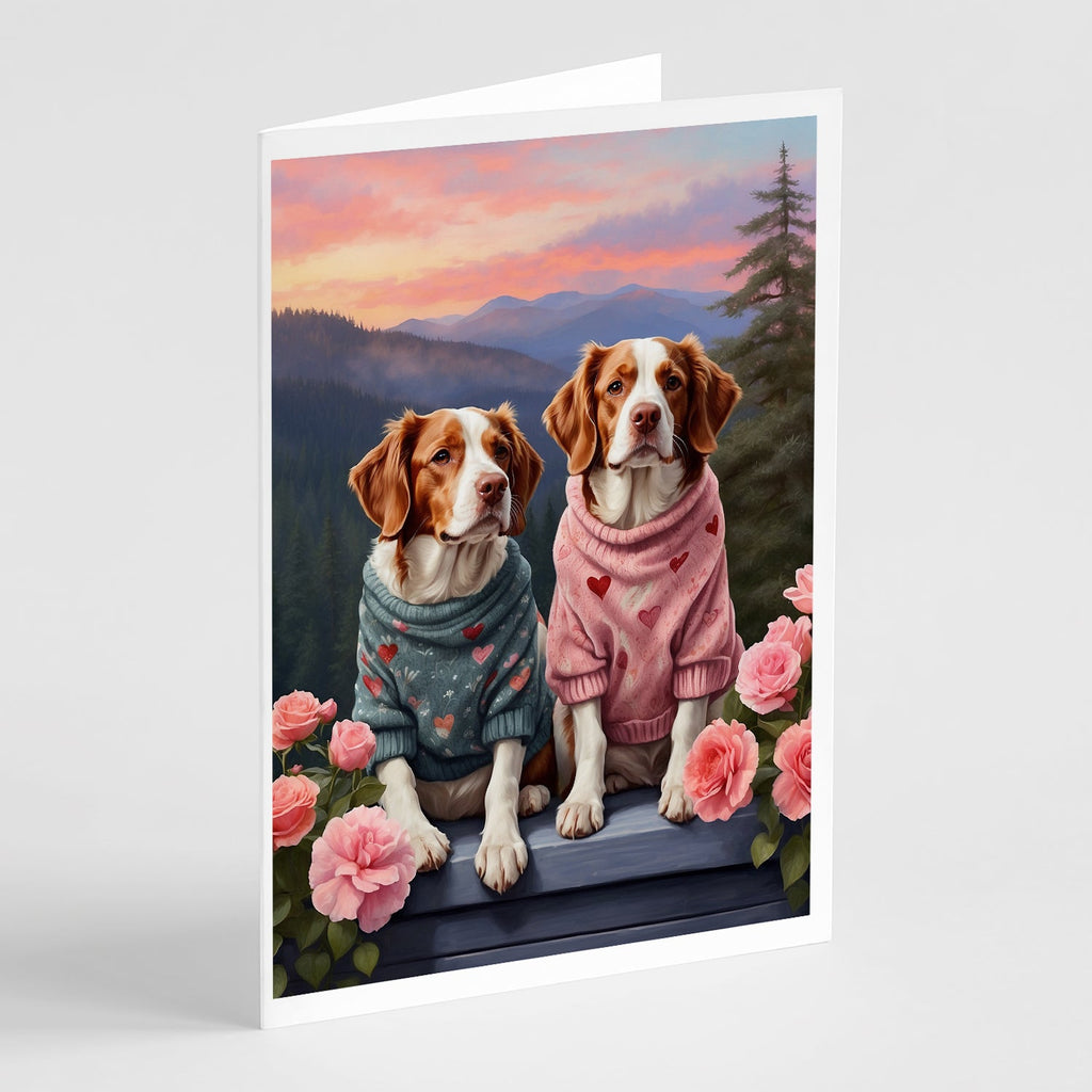 Welsh Springer Spaniel Two Hearts Greeting Cards Pack of 8 Blank Cards with Envelopes Whimsical A7 Size 5x7