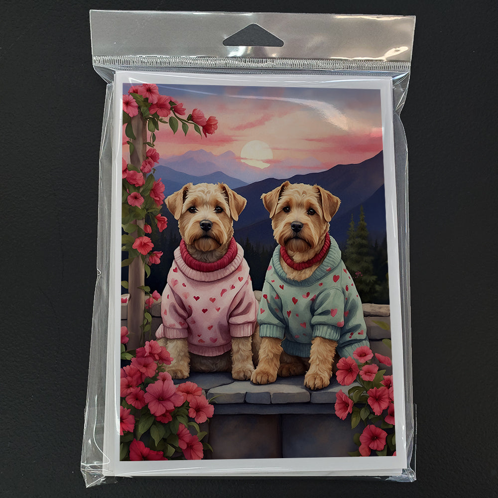 Wheaten Terrier Two Hearts Greeting Cards Pack of 8 Blank Cards with Envelopes Whimsical A7 Size 5x7