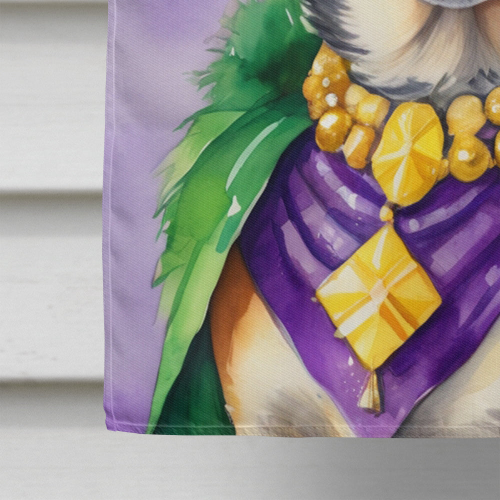 Australian Cattle Dog King of Mardi Gras House Flag 28x40 Porch Sleeve Pole Decorative Outside Yard Banner Artwork Wall Hanging, Polyester