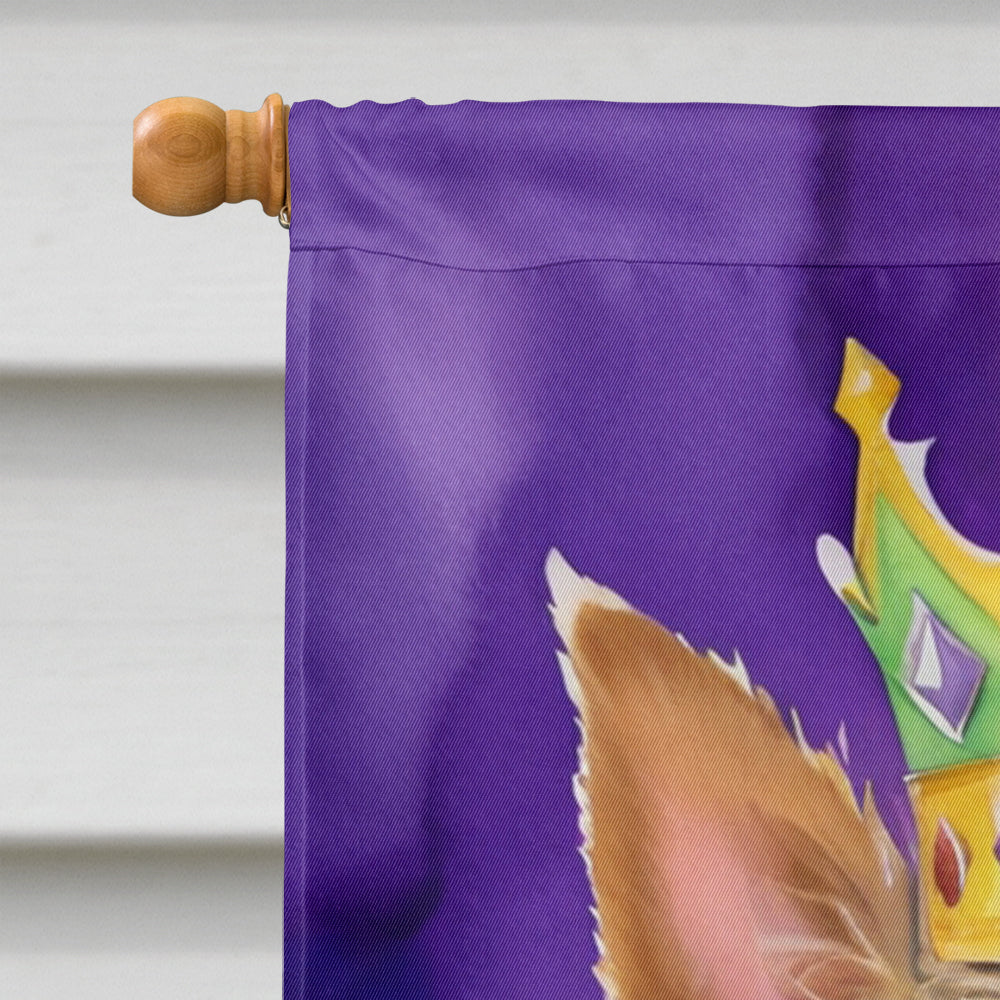 Australian Terrier King of Mardi Gras House Flag 28x40 Porch Sleeve Pole Decorative Outside Yard Banner Artwork Wall Hanging, Polyester
