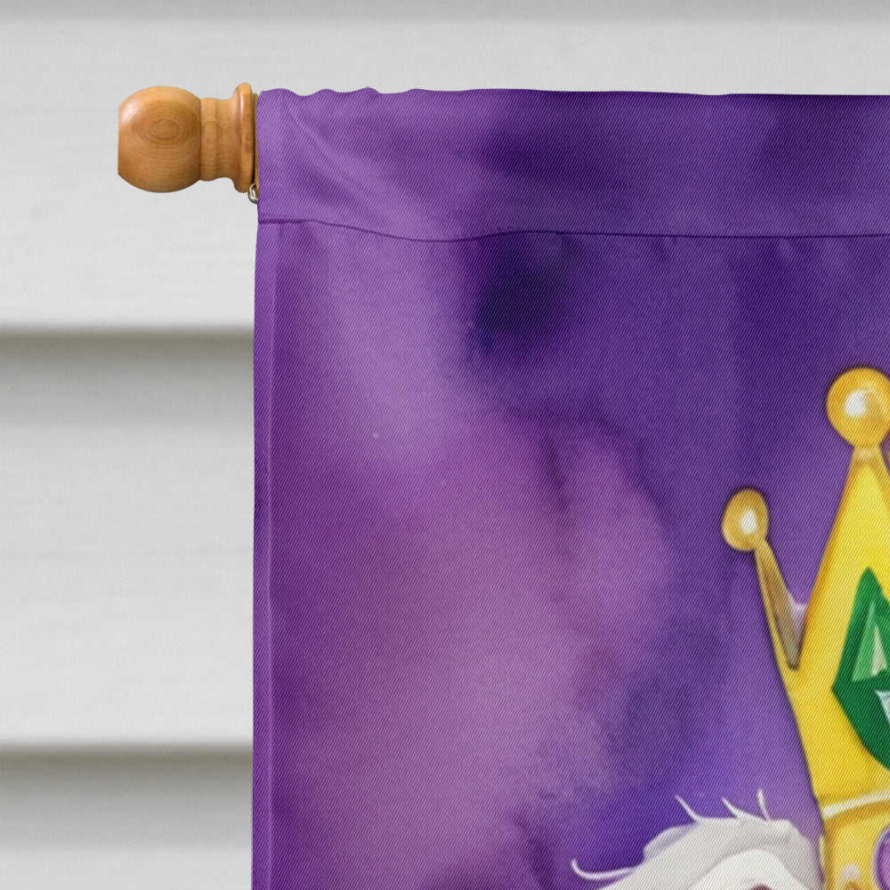 Bedlington Terrier King of Mardi Gras House Flag 28x40 Porch Sleeve Pole Decorative Outside Yard Banner Artwork Wall Hanging, Polyester