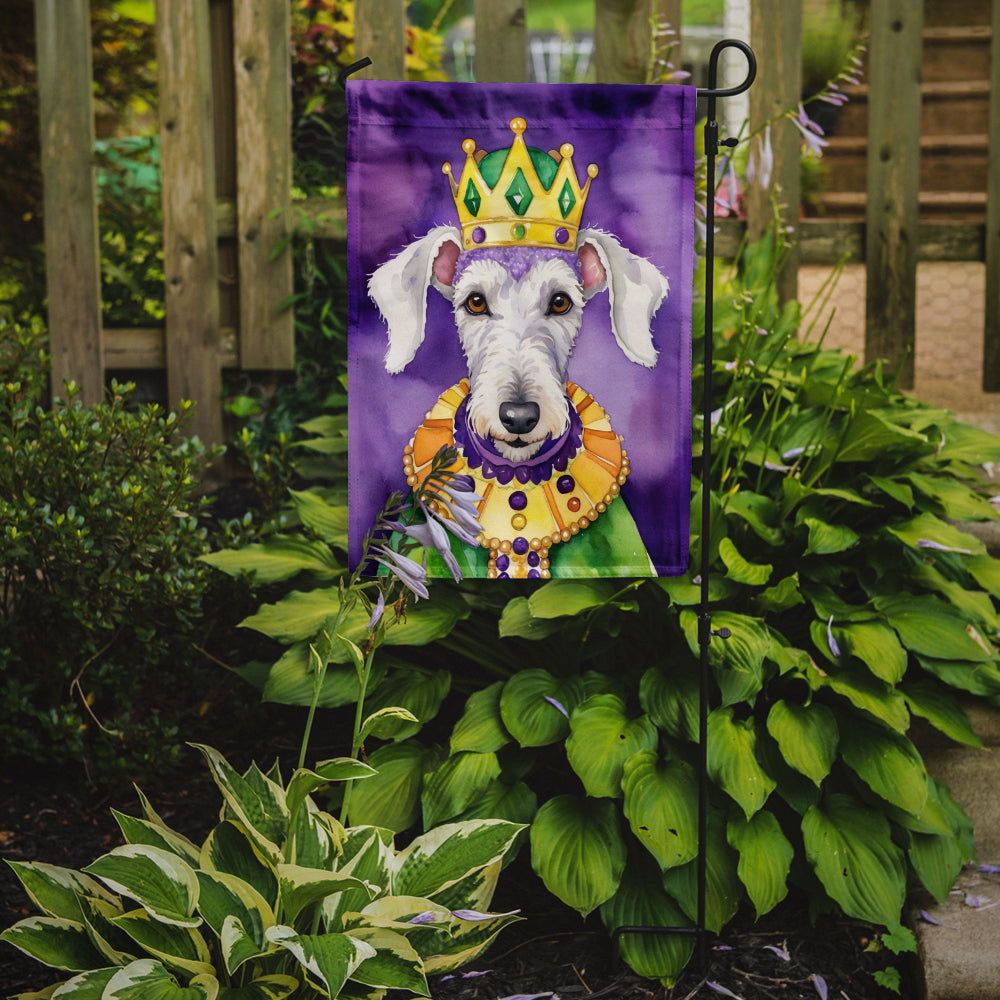 Bedlington Terrier King of Mardi Gras Garden Flag Mailbox Decorative Yard Banner Outside Patio Artwork for Flower Beds, Garden Size, Multicolor