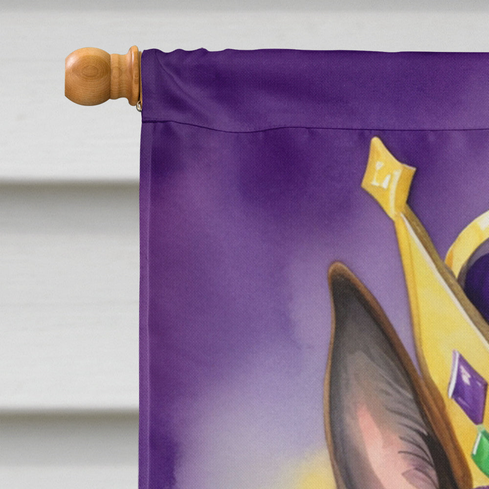 Belgian Malinois King of Mardi Gras House Flag 28x40 Porch Sleeve Pole Decorative Outside Yard Banner Artwork Wall Hanging, Polyester