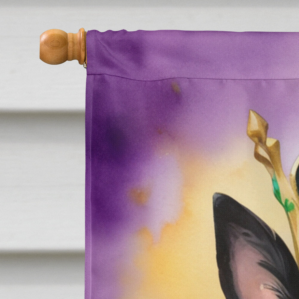 Belgian Sheepdog King of Mardi Gras House Flag 28x40 Porch Sleeve Pole Decorative Outside Yard Banner Artwork Wall Hanging, Polyester