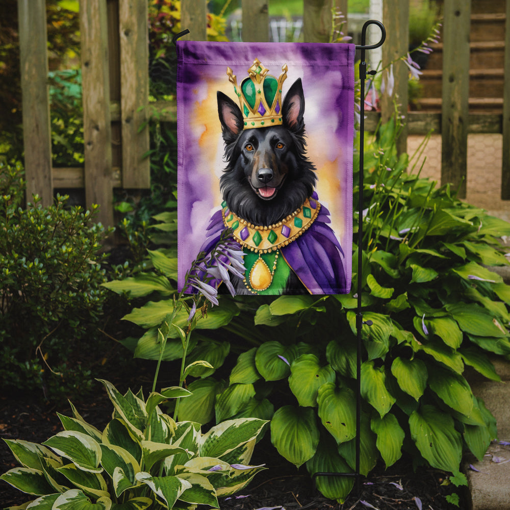 Belgian Sheepdog King of Mardi Gras Garden Flag Mailbox Decorative Yard Banner Outside Patio Artwork for Flower Beds, Garden Size, Multicolor
