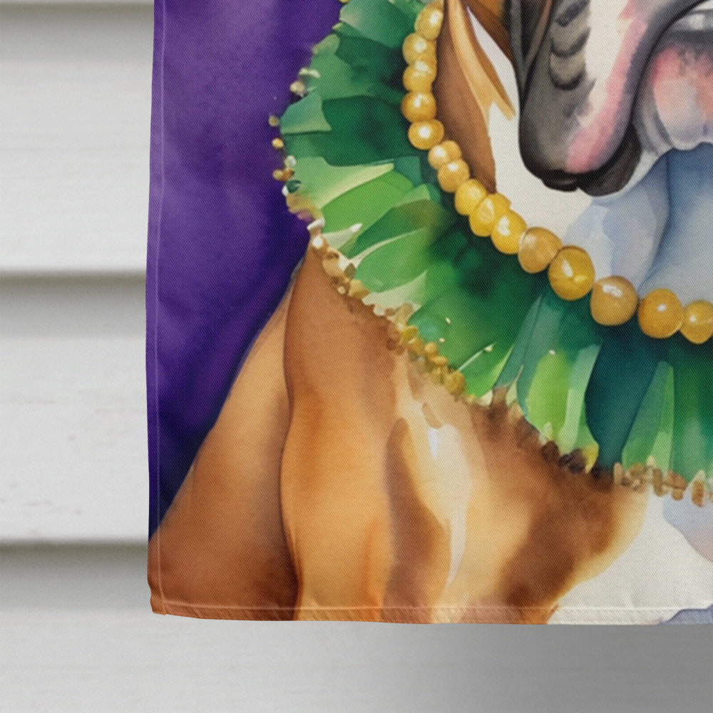Boxer King of Mardi Gras House Flag 28x40 Porch Sleeve Pole Decorative Outside Yard Banner Artwork Wall Hanging, Polyester
