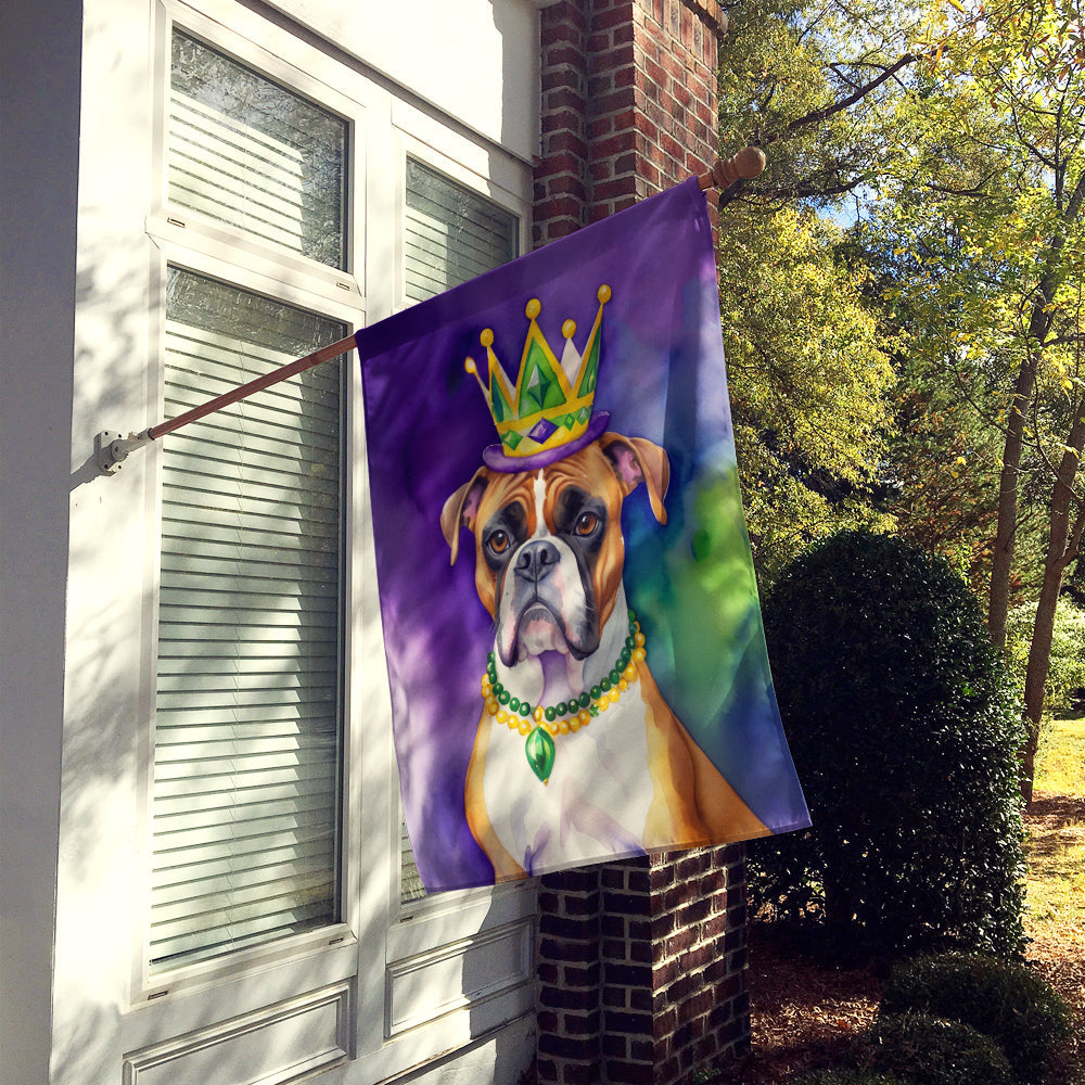 Boxer King of Mardi Gras House Flag 28x40 Porch Sleeve Pole Decorative Outside Yard Banner Artwork Wall Hanging, Polyester