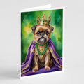 Brussels Griffon King of Mardi Gras Greeting Cards Pack of 8 Blank Cards with Envelopes Whimsical A7 Size 5x7