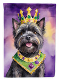 Cairn Terrier King of Mardi Gras Garden Flag Mailbox Decorative Yard Banner Outside Patio Artwork for Flower Beds, Garden Size, Multicolor