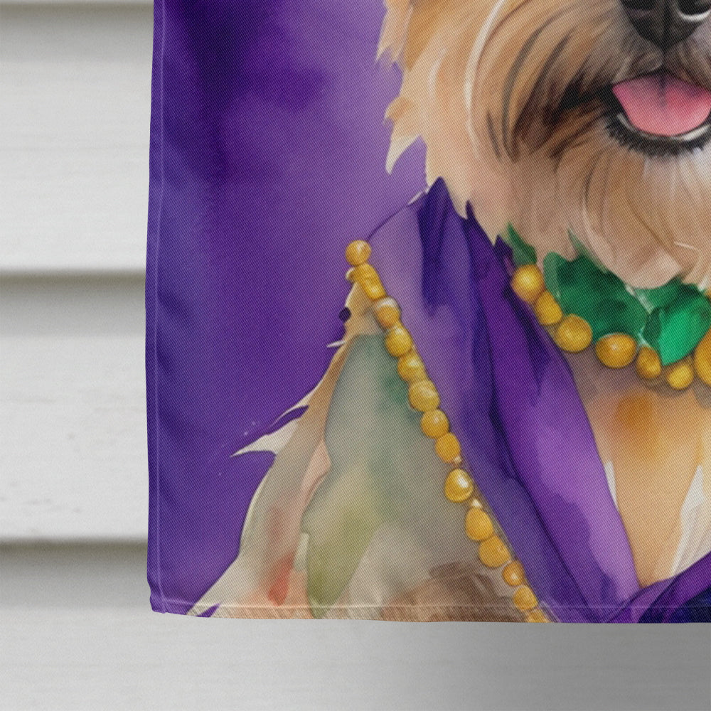 Cairn Terrier King of Mardi Gras House Flag 28x40 Porch Sleeve Pole Decorative Outside Yard Banner Artwork Wall Hanging, Polyester