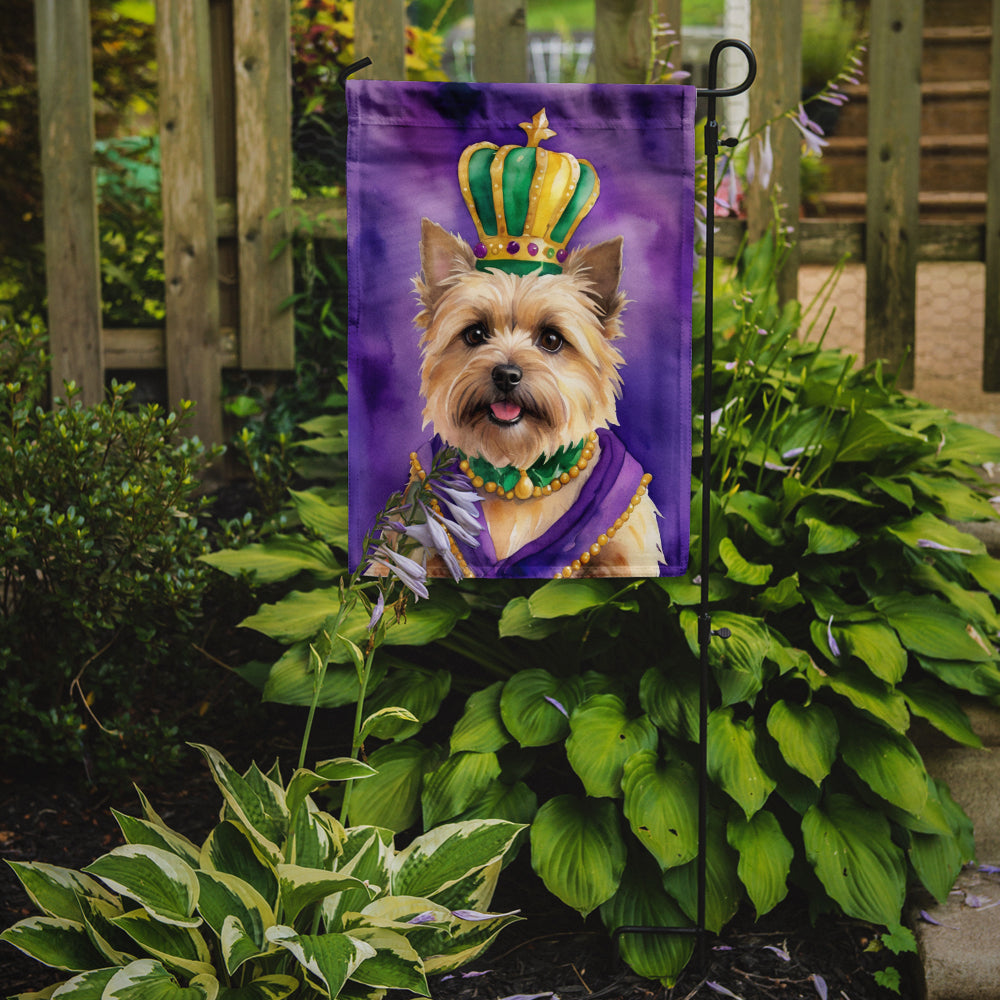 Cairn Terrier King of Mardi Gras Garden Flag Mailbox Decorative Yard Banner Outside Patio Artwork for Flower Beds, Garden Size, Multicolor