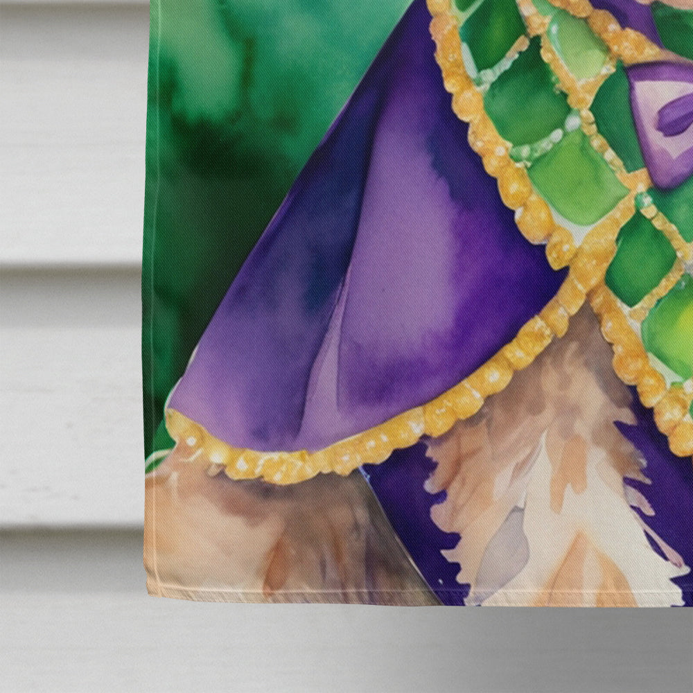 Cockapoo King of Mardi Gras House Flag 28x40 Porch Sleeve Pole Decorative Outside Yard Banner Artwork Wall Hanging, Polyester