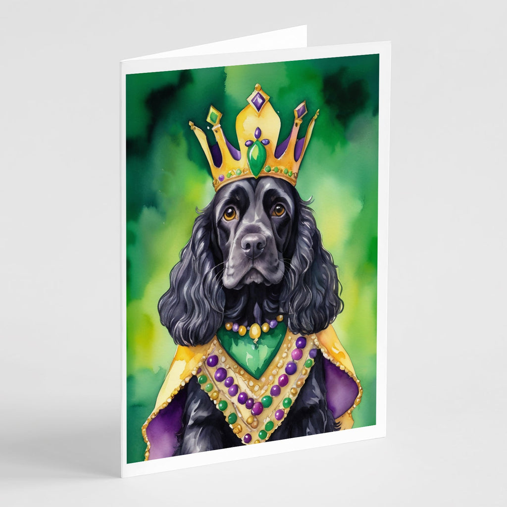 Cocker Spaniel King of Mardi Gras Greeting Cards Pack of 8 Blank Cards with Envelopes Whimsical A7 Size 5x7