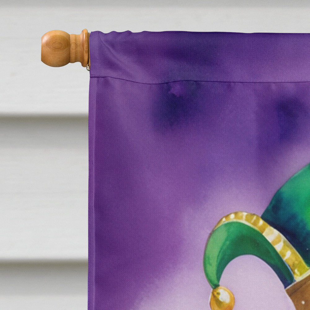 Dachshund King of Mardi Gras House Flag 28x40 Porch Sleeve Pole Decorative Outside Yard Banner Artwork Wall Hanging, Polyester