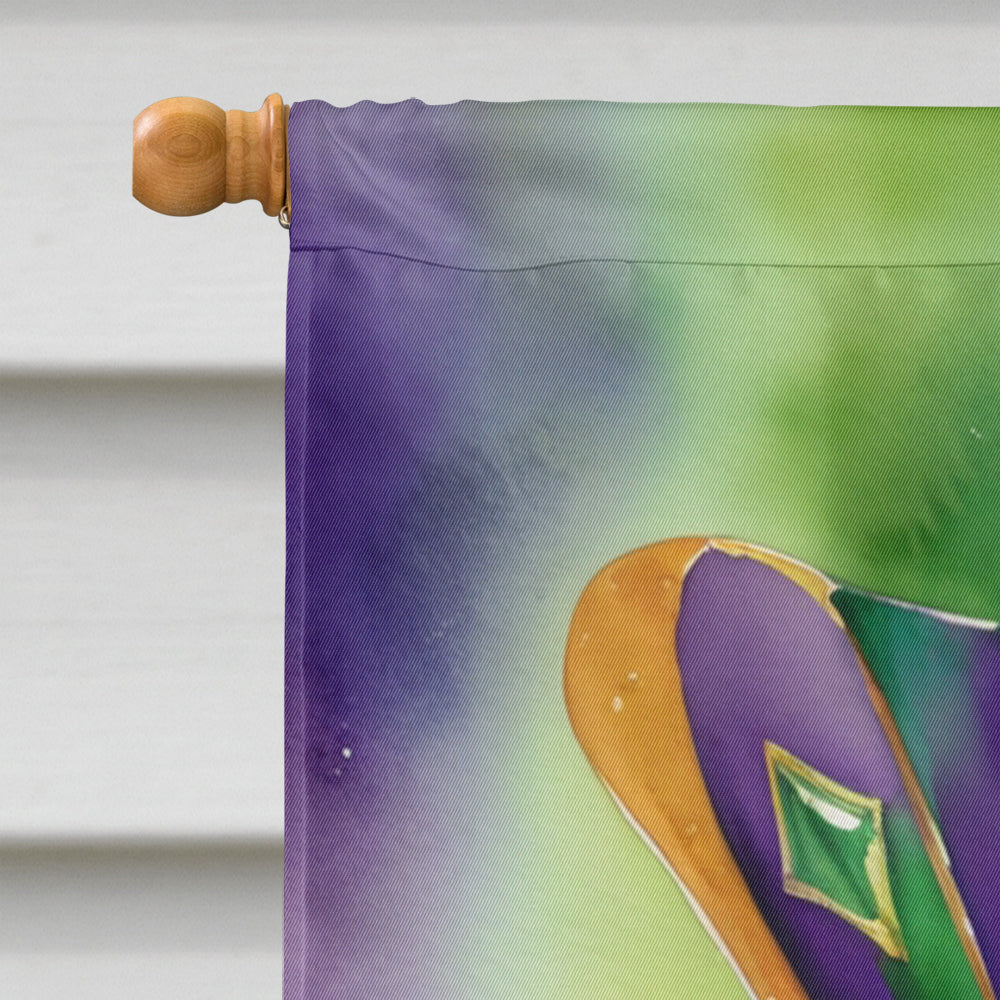 English Foxhound King of Mardi Gras House Flag 28x40 Porch Sleeve Pole Decorative Outside Yard Banner Artwork Wall Hanging, Polyester