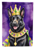Black German Shepherd King of Mardi Gras Garden Flag Mailbox Decorative Yard Banner Outside Patio Artwork for Flower Beds, Garden Size, Multicolor