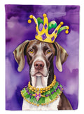 German Shorthaired Pointer King of Mardi Gras Garden Flag Mailbox Decorative Yard Banner Outside Patio Artwork for Flower Beds, Garden Size, Multicolor