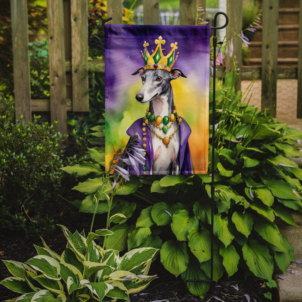 Greyhound King of Mardi Gras Garden Flag Mailbox Decorative Yard Banner Outside Patio Artwork for Flower Beds, Garden Size, Multicolor