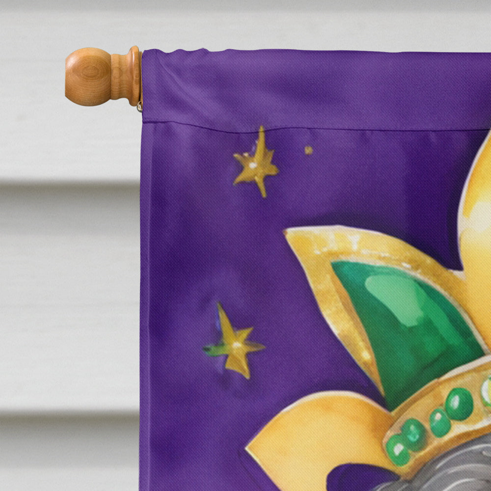 Havanese King of Mardi Gras House Flag 28x40 Porch Sleeve Pole Decorative Outside Yard Banner Artwork Wall Hanging, Polyester
