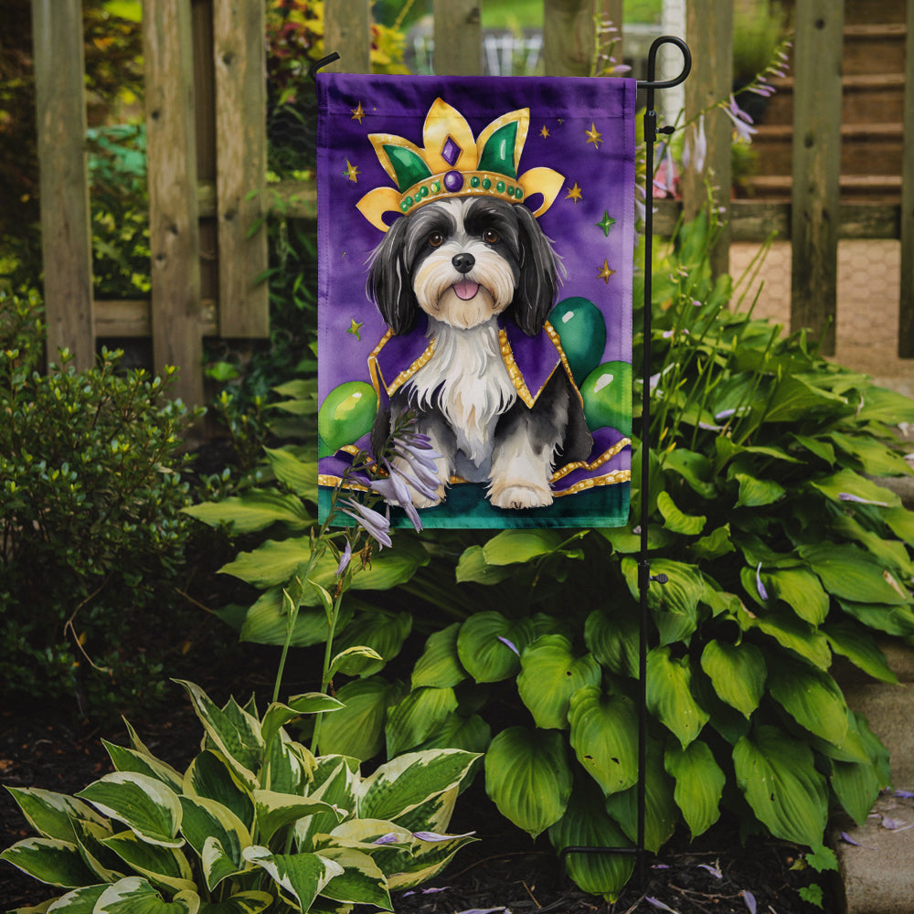 Havanese King of Mardi Gras Garden Flag Mailbox Decorative Yard Banner Outside Patio Artwork for Flower Beds, Garden Size, Multicolor
