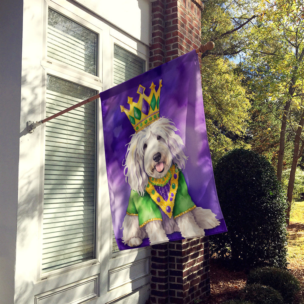 Komondor King of Mardi Gras House Flag 28x40 Porch Sleeve Pole Decorative Outside Yard Banner Artwork Wall Hanging, Polyester