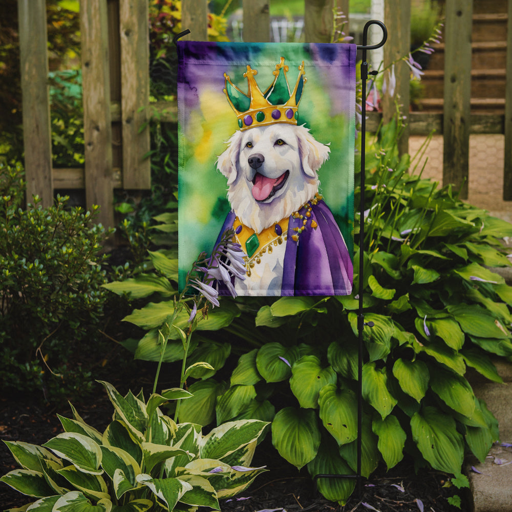 Kuvasz King of Mardi Gras Garden Flag Mailbox Decorative Yard Banner Outside Patio Artwork for Flower Beds, Garden Size, Multicolor
