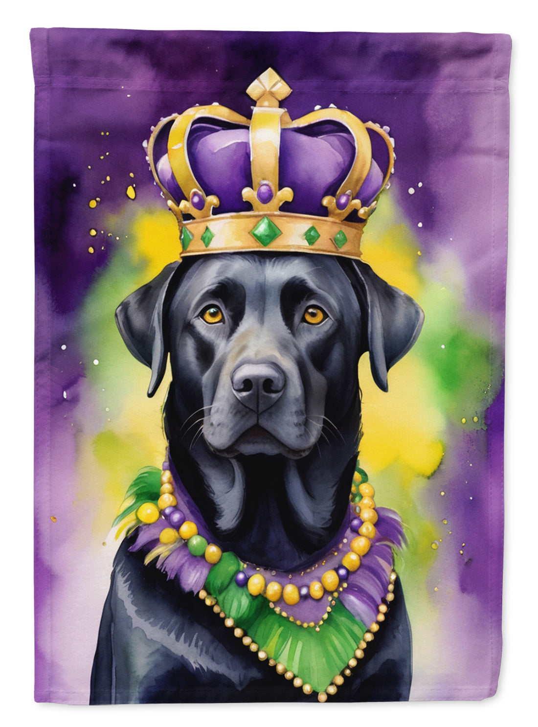 Labrador Retriever King of Mardi Gras Garden Flag Mailbox Decorative Yard Banner Outside Patio Artwork for Flower Beds, Garden Size, Multicolor