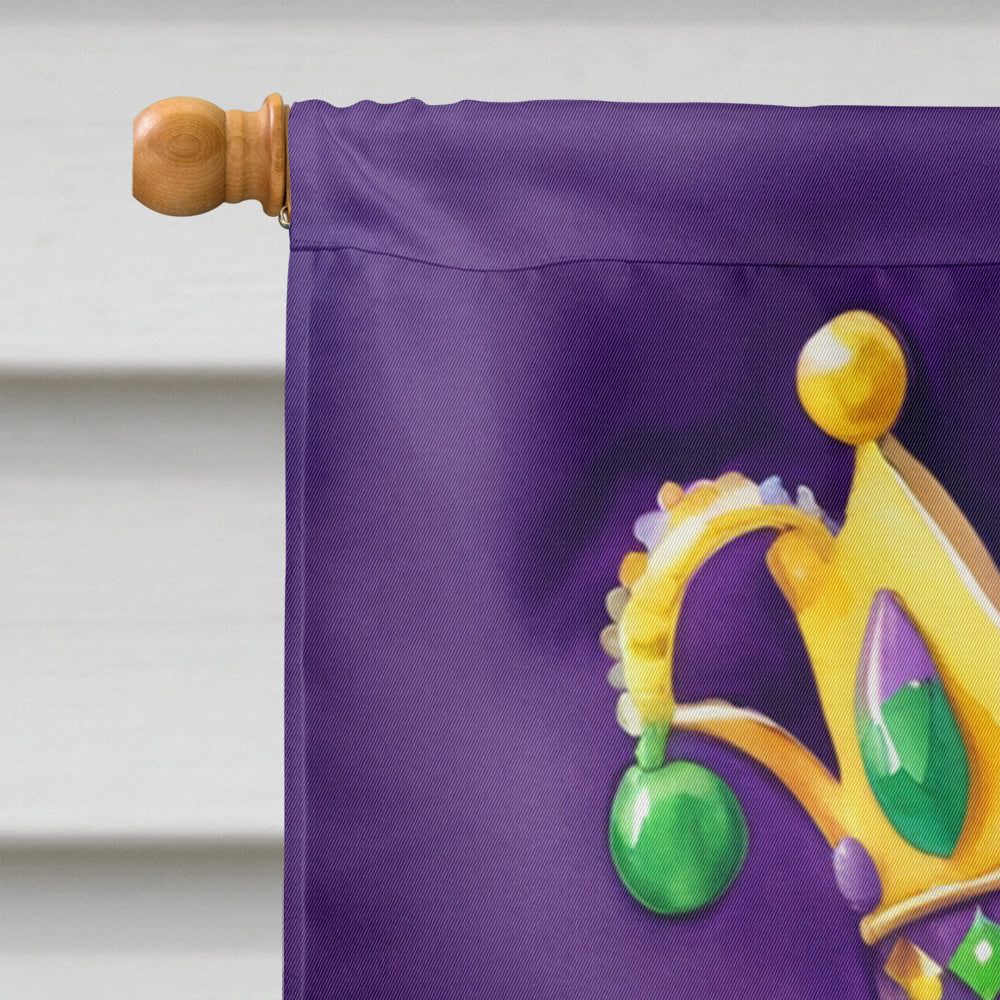 Labrador Retriever King of Mardi Gras House Flag 28x40 Porch Sleeve Pole Decorative Outside Yard Banner Artwork Wall Hanging, Polyester