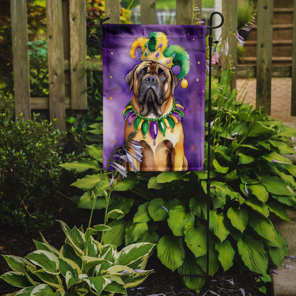 Mastiff King of Mardi Gras Garden Flag Mailbox Decorative Yard Banner Outside Patio Artwork for Flower Beds, Garden Size, Multicolor