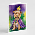 Norfolk Terrier King of Mardi Gras Greeting Cards Pack of 8 Blank Cards with Envelopes Whimsical A7 Size 5x7