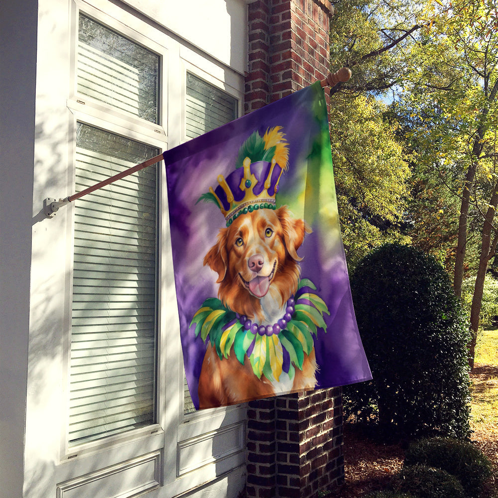 Nova Scotia Duck Tolling Retriever King of Mardi Gras House Flag 28x40 Porch Sleeve Pole Decorative Outside Yard Banner Artwork Wall Hanging, Polyester