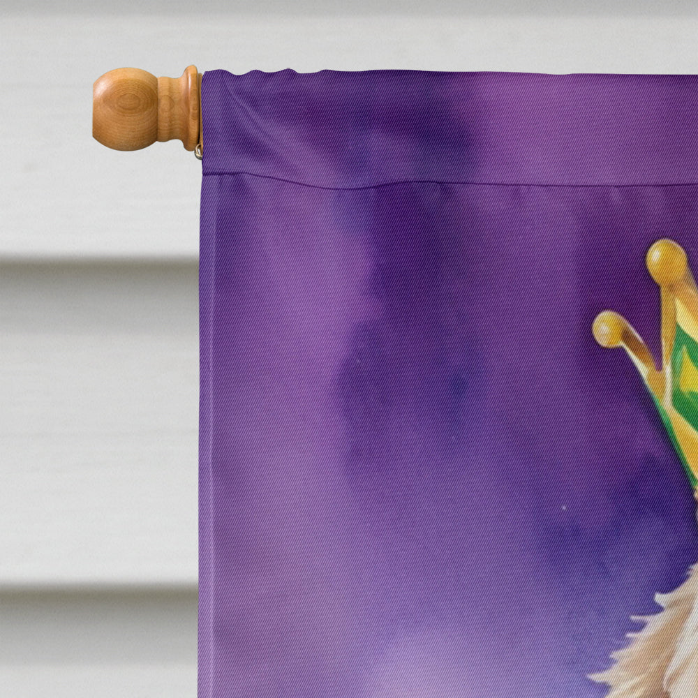 Otterhound King of Mardi Gras House Flag 28x40 Porch Sleeve Pole Decorative Outside Yard Banner Artwork Wall Hanging, Polyester