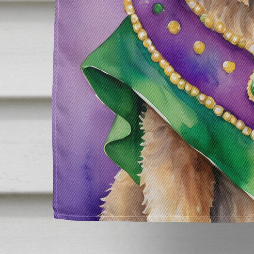 Otterhound King of Mardi Gras House Flag 28x40 Porch Sleeve Pole Decorative Outside Yard Banner Artwork Wall Hanging, Polyester