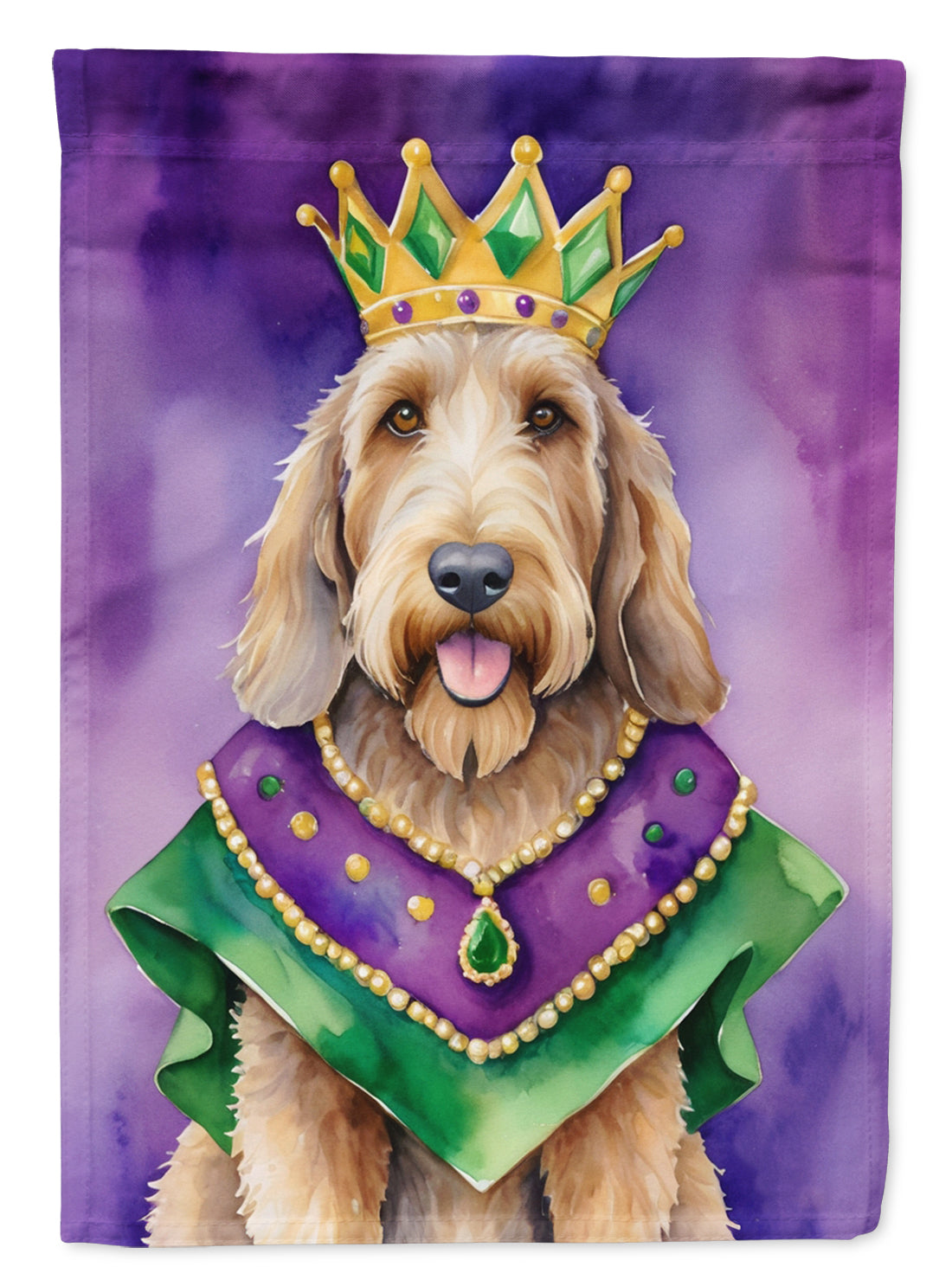 Otterhound King of Mardi Gras Garden Flag Mailbox Decorative Yard Banner Outside Patio Artwork for Flower Beds, Garden Size, Multicolor