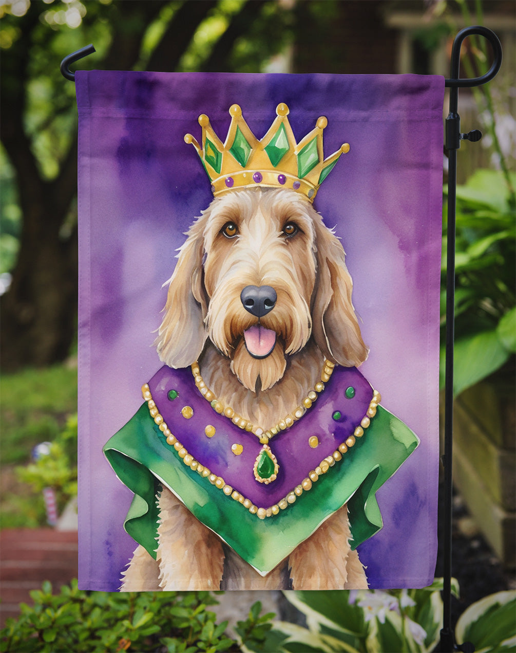 Otterhound King of Mardi Gras Garden Flag Mailbox Decorative Yard Banner Outside Patio Artwork for Flower Beds, Garden Size, Multicolor