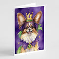 Papillon King of Mardi Gras Greeting Cards Pack of 8 Blank Cards with Envelopes Whimsical A7 Size 5x7