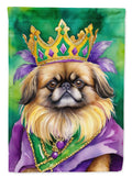 Pekingese King of Mardi Gras Garden Flag Mailbox Decorative Yard Banner Outside Patio Artwork for Flower Beds, Garden Size, Multicolor