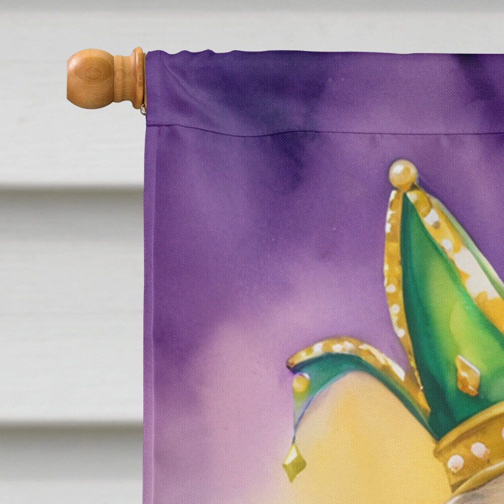 Pekingese King of Mardi Gras House Flag 28x40 Porch Sleeve Pole Decorative Outside Yard Banner Artwork Wall Hanging, Polyester