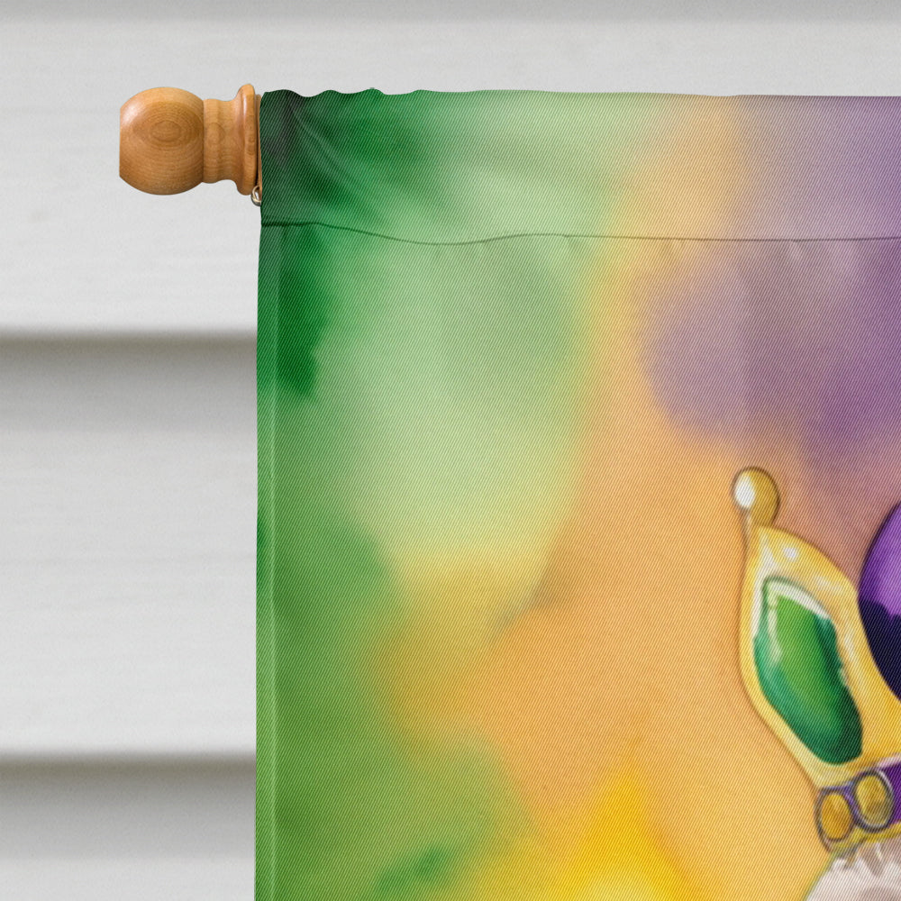 Chocolate Poodle King of Mardi Gras House Flag 28x40 Porch Sleeve Pole Decorative Outside Yard Banner Artwork Wall Hanging, Polyester