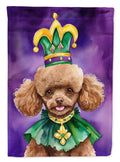 Poodle King of Mardi Gras Garden Flag Mailbox Decorative Yard Banner Outside Patio Artwork for Flower Beds, Garden Size, Multicolor