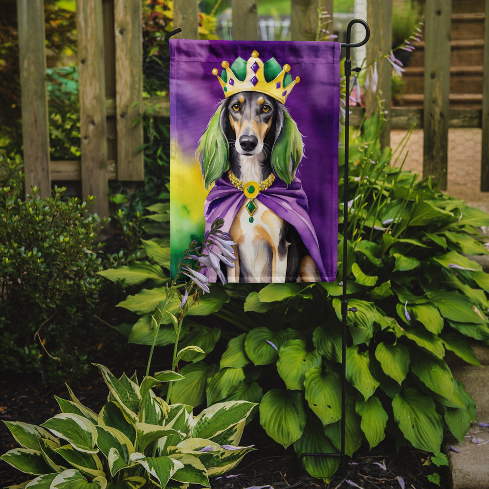 Saluki King of Mardi Gras Garden Flag Mailbox Decorative Yard Banner Outside Patio Artwork for Flower Beds, Garden Size, Multicolor