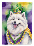 Samoyed King of Mardi Gras Garden Flag Mailbox Decorative Yard Banner Outside Patio Artwork for Flower Beds, Garden Size, Multicolor