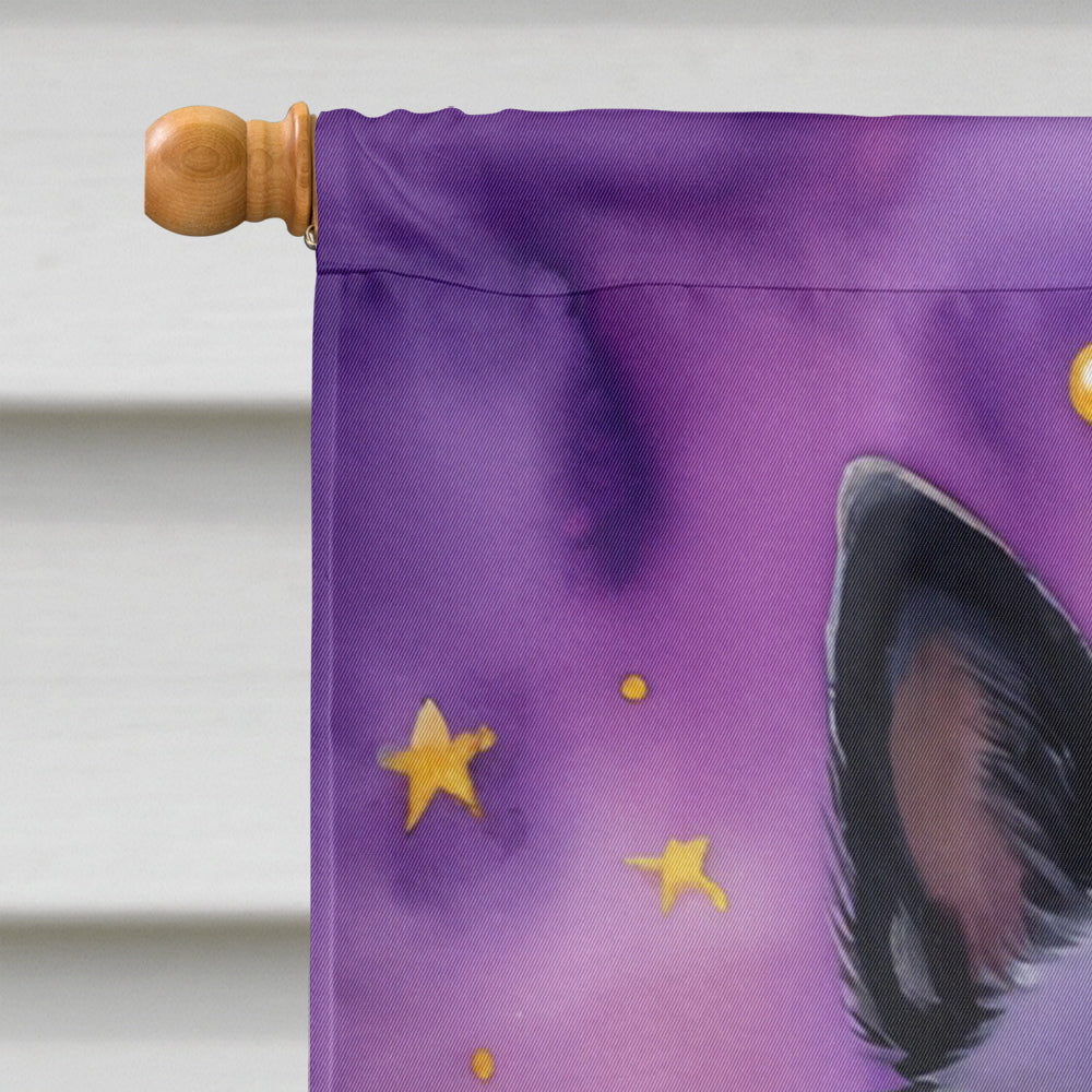 Schipperke King of Mardi Gras House Flag 28x40 Porch Sleeve Pole Decorative Outside Yard Banner Artwork Wall Hanging, Polyester