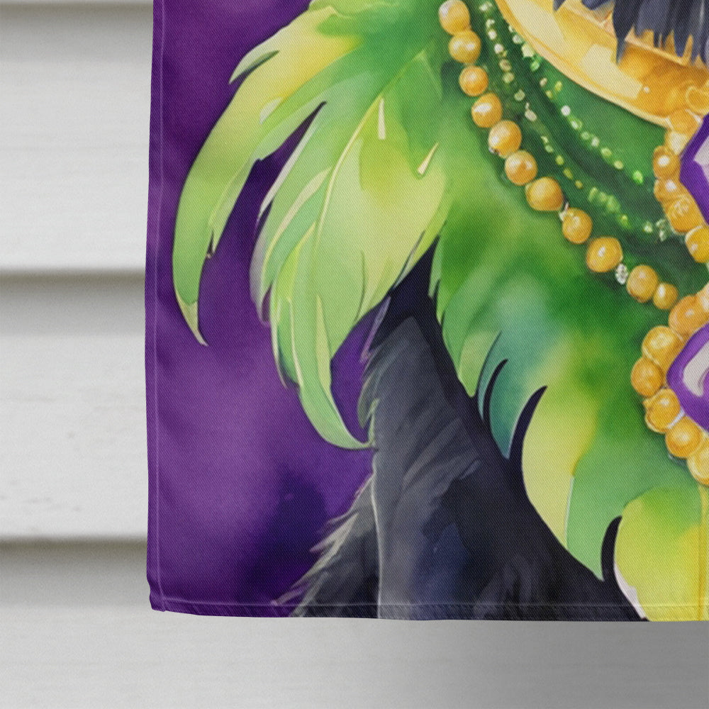Schipperke King of Mardi Gras House Flag 28x40 Porch Sleeve Pole Decorative Outside Yard Banner Artwork Wall Hanging, Polyester