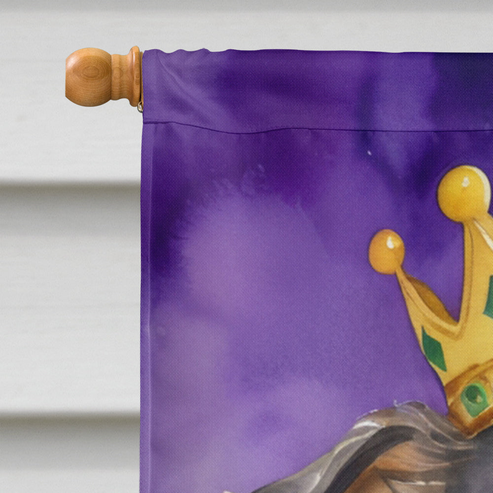 Sheltie King of Mardi Gras House Flag 28x40 Porch Sleeve Pole Decorative Outside Yard Banner Artwork Wall Hanging, Polyester