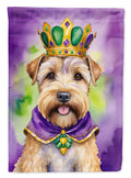 Wheaten Terrier King of Mardi Gras Garden Flag Mailbox Decorative Yard Banner Outside Patio Artwork for Flower Beds, Garden Size, Multicolor